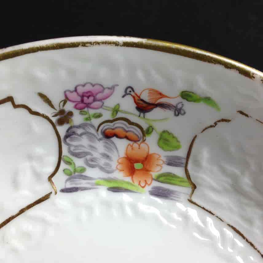 Miles Mason tea cup & saucer, rare Chinese Landscape moulding, c.1810 -2422