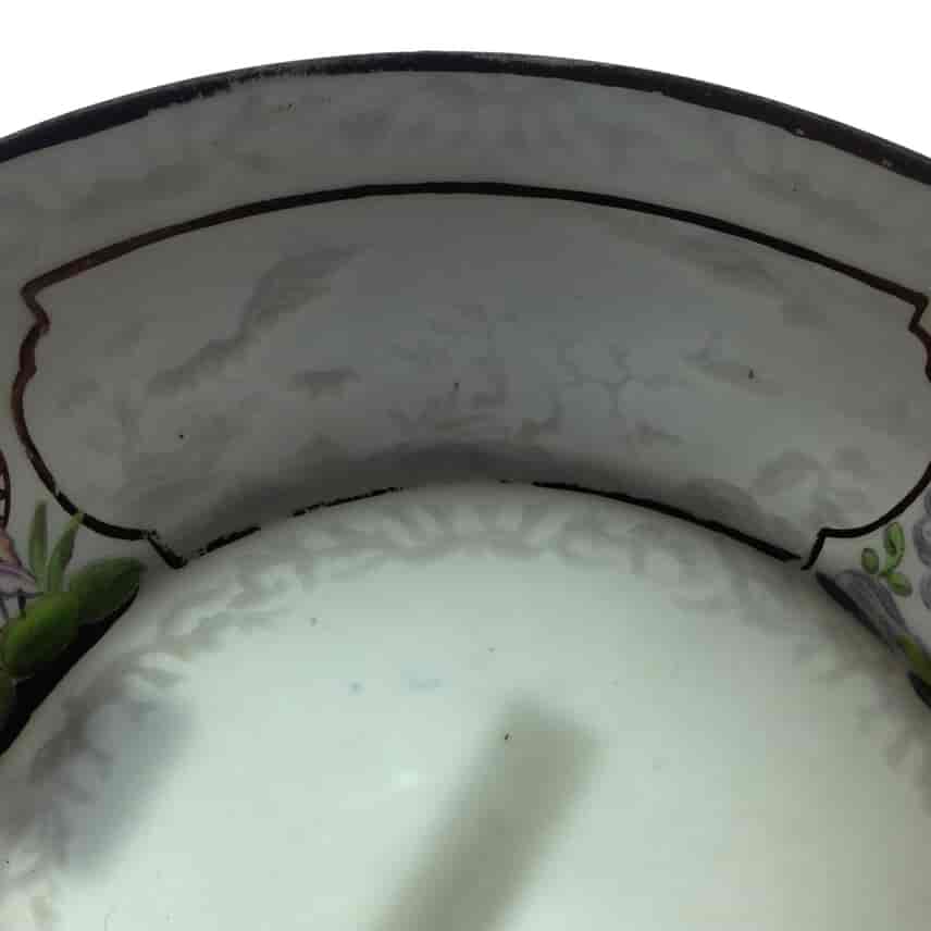 Miles Mason tea cup & saucer, rare Chinese Landscape moulding, c.1810 -2423