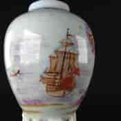 Chinese export tea canister with ship, c. 1760-2585