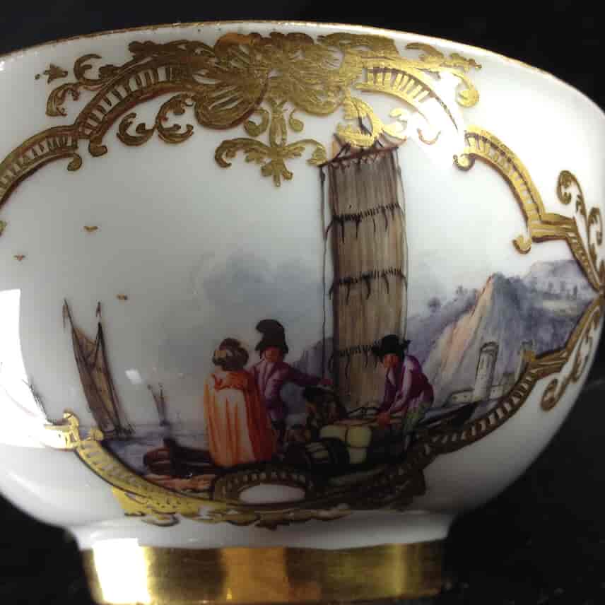 Meissen cup & saucer, Harbour & river scenes, C. 1740 -3031