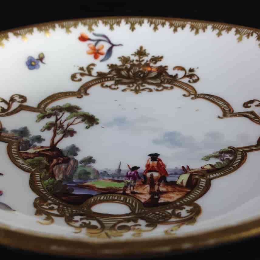 Meissen cup & saucer, Harbour & river scenes, C. 1740 -3035