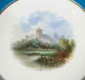 Minton turquoise comport, scene of Windsor Castle, c. 1870 -13272