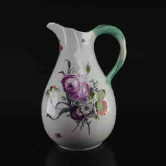 Meissen pear shape jug, French shape with flowers, c. 1765-0