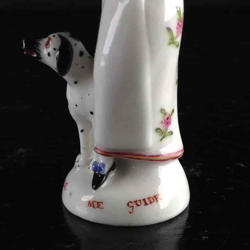 St James scent, lady with Dalmatian, bird and basket of flowers, c.1755 -3258