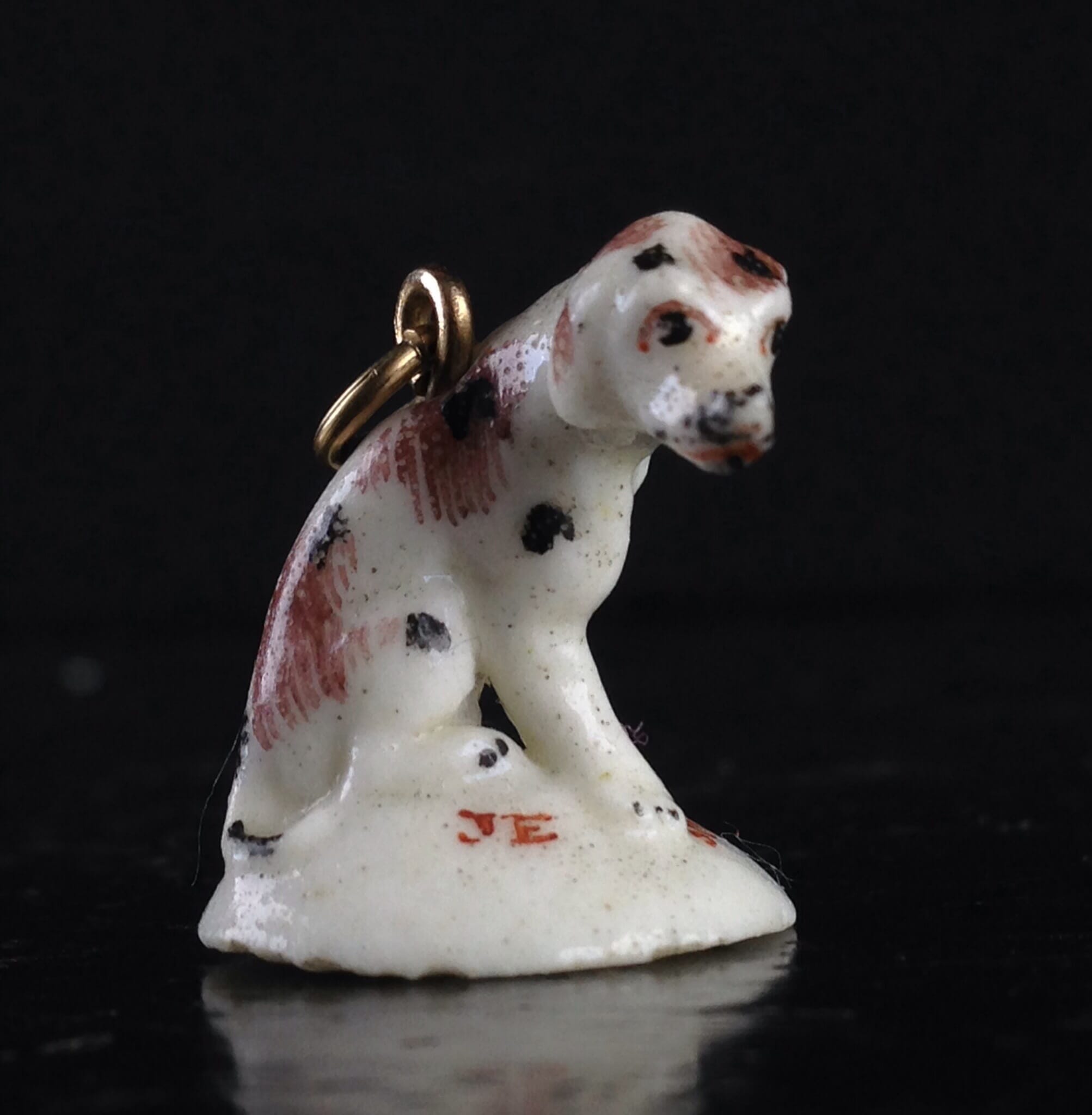 Girl-in-a-Swing fob seal, dog, JE SUIS FIDELLE, c.1755-0