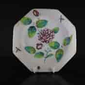 Bow hexagonal botanical plate, Circa 1765 -0