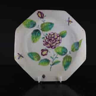 Bow hexagonal botanical plate, Circa 1765 -0