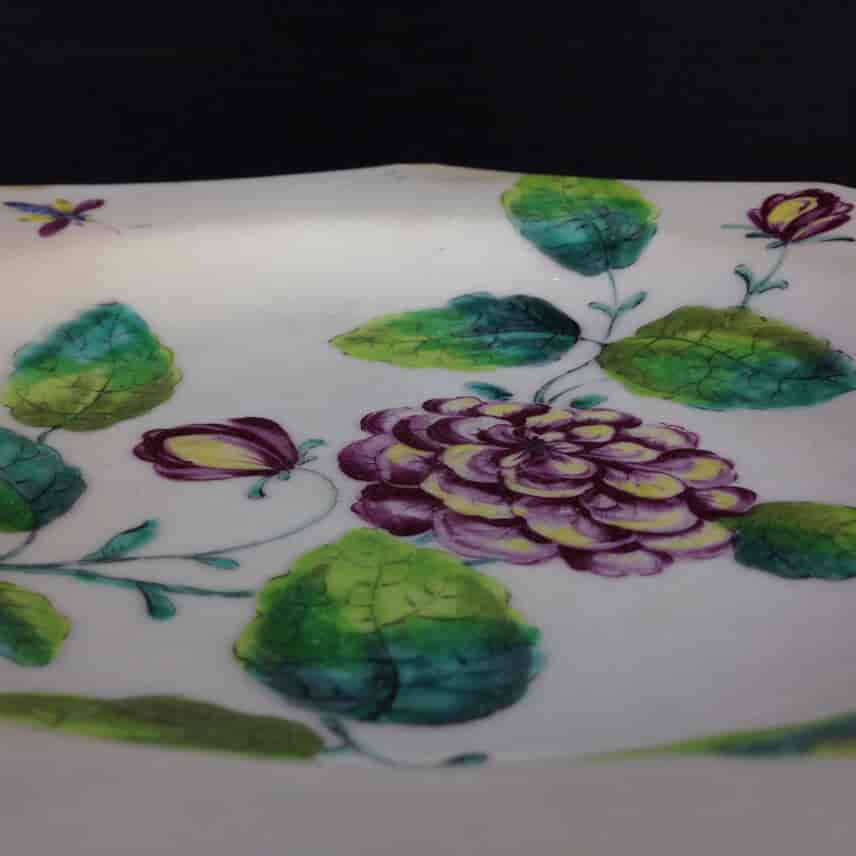 Bow hexagonal botanical plate, Circa 1765 -3711