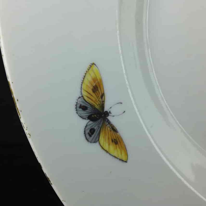 Berlin soup plate, flowers & butterflies, c.1790-3896