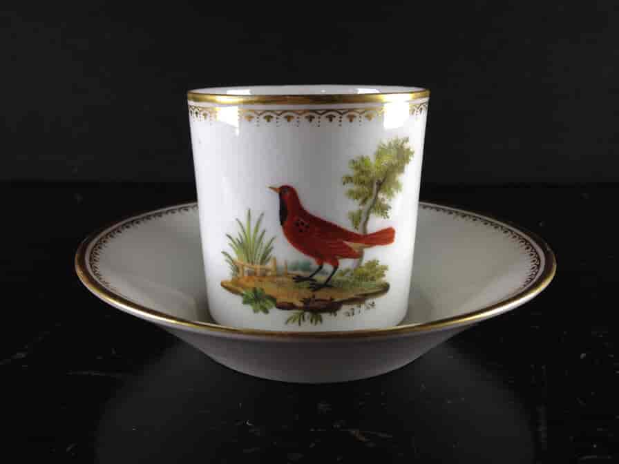 French ornithological cup & saucer, Circa 1810 -3918