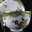 Cozzi tea bowl & saucer, scale green & flowers, c. 1765 -3922