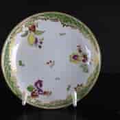 Cozzi tea bowl & saucer, scale green & flowers, c. 1765 -3923