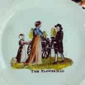 Swansea child's plate, titled The Flower Man, circa 1830 -3947