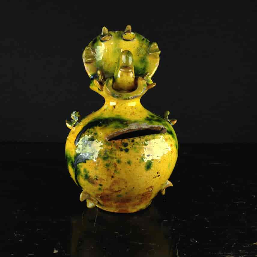 Pottery money box with a peacock, Dynott pottery circa 1850 -4499