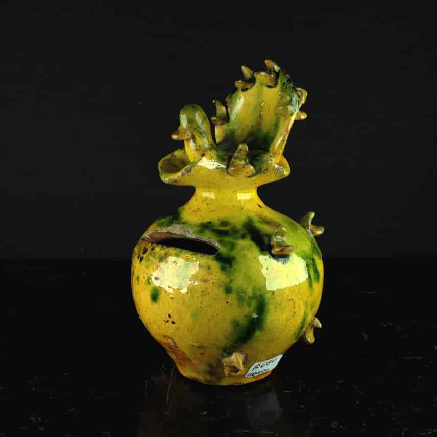 Pottery money box with a peacock, Dynott pottery circa 1850 -0