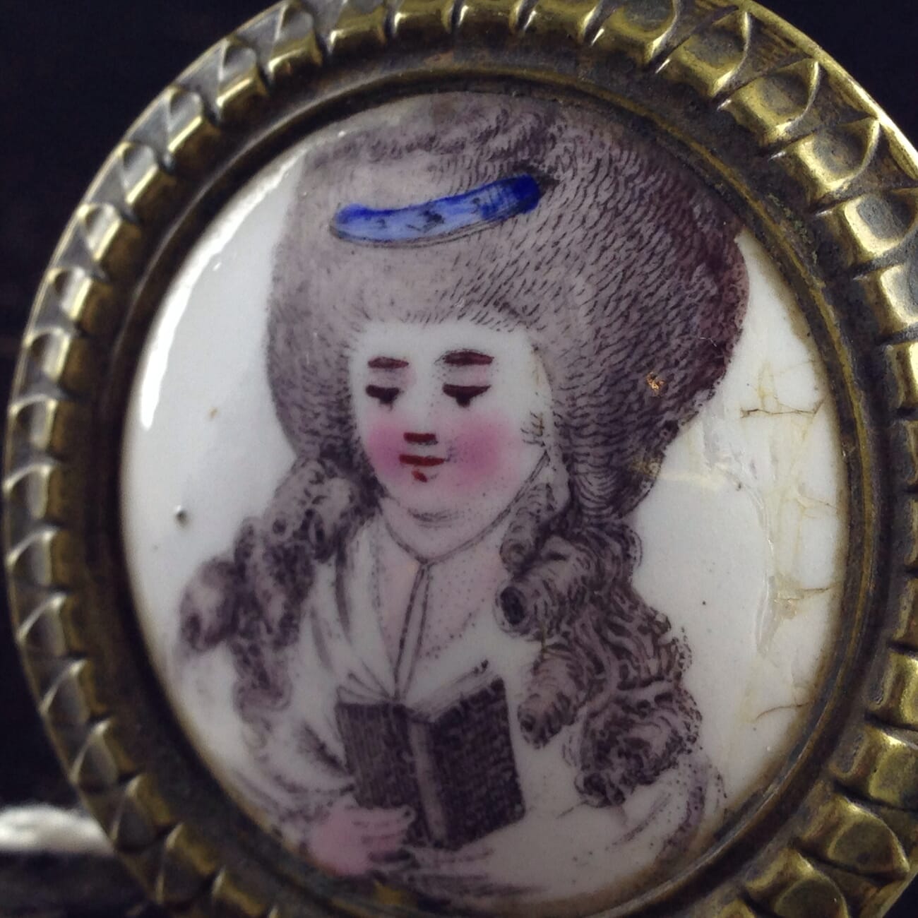 English enamel curtain tie, Circa 1780 -4545