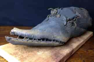 15th century Shoe, medieval leather with pointed toe, ex-Thames River, London -0