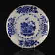 Liverpool delft plate, bowl of flowers, c.1760 -0