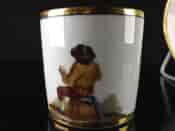 Paris Porcelain coffee cup & saucer, peasant scene after Tenniers, c.1810 -1232