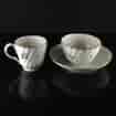 Fight & Bar trio, tea bowl, coffee cup & saucer, c.1795 -1240