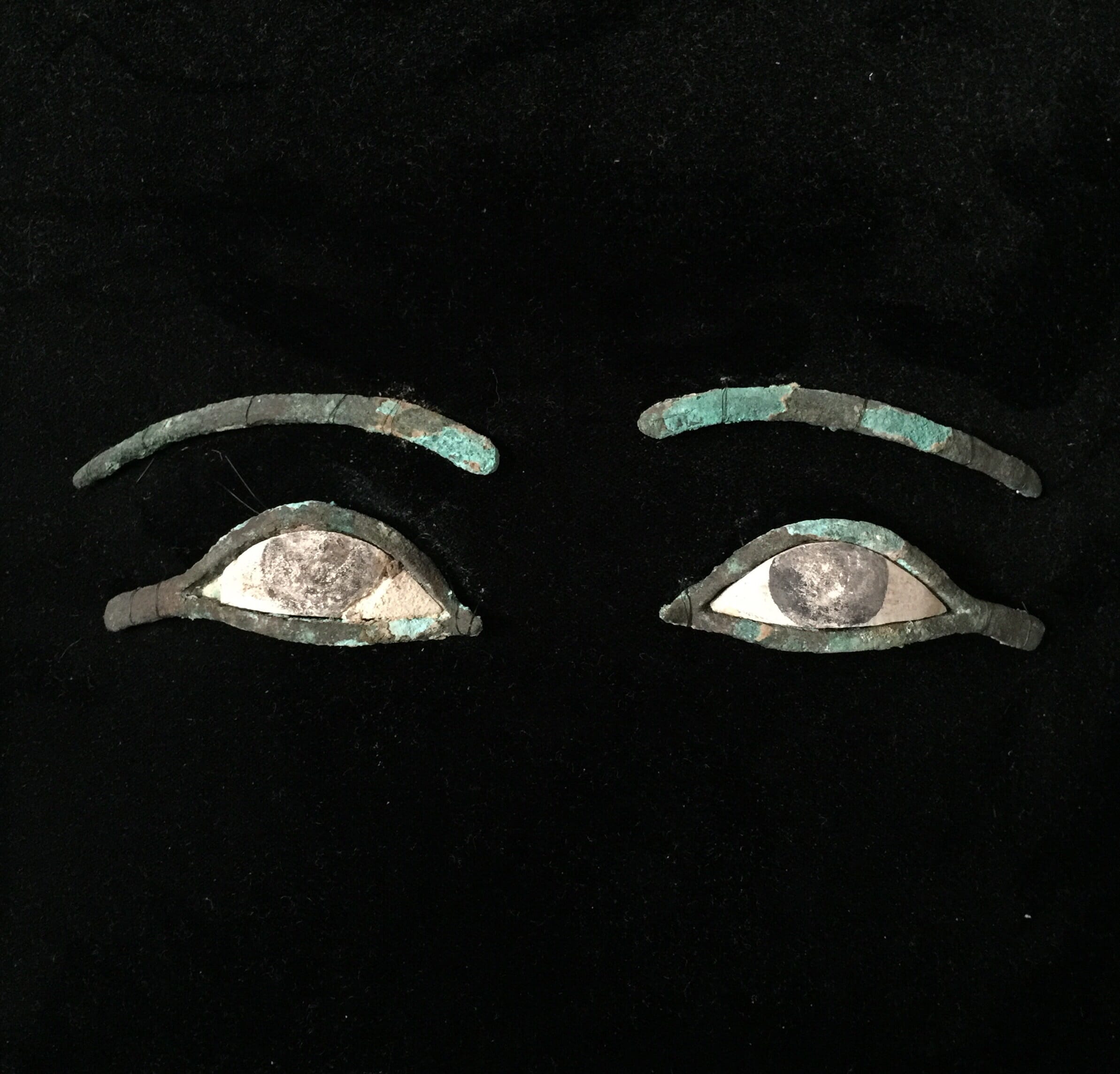 Egyptian bronze & limestone eyes, XXI - XXX Dynasty, -0