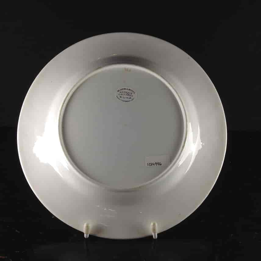 Swansea plate, flower moulded rim with bird, documentary high pattern number, c.1820 -1497