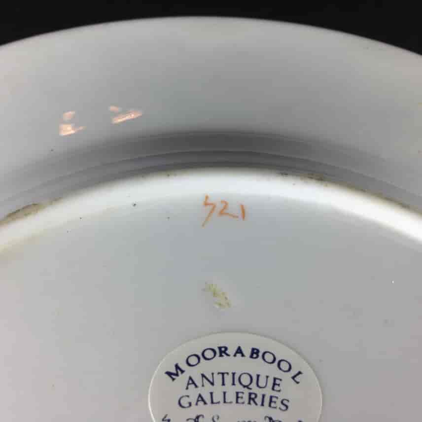 Swansea plate, flower moulded rim with bird, documentary high pattern number, c.1820 -1499
