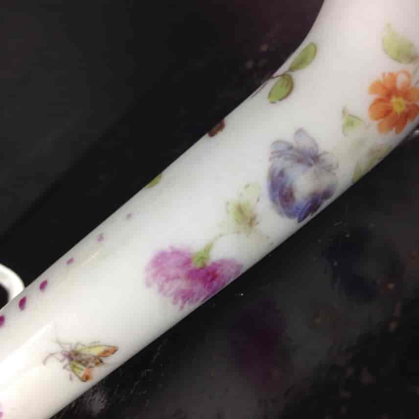 Meissen knife handle, birds & flowers, English steel blade, c.1775 -1527