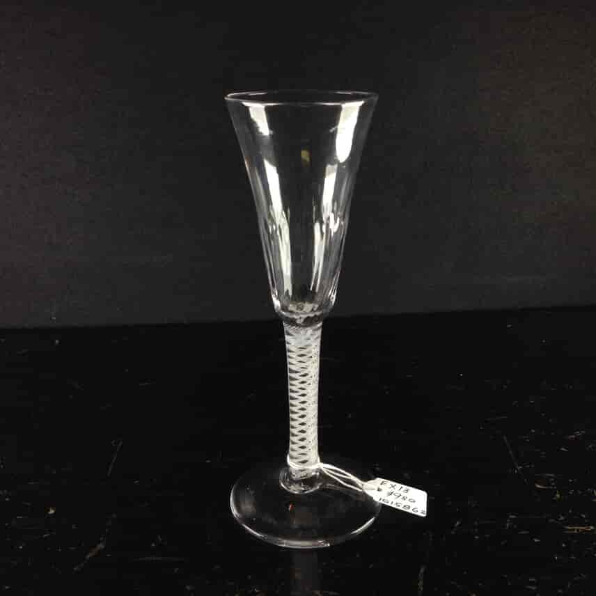 Georgian Ale Glass, opaque twist and ribbed bowl, c.1780 -1566