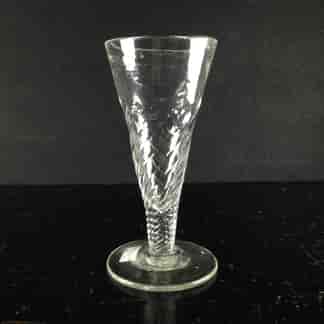 Continental ale glass, fluted spiral trumpet bowl, c.1780 -0