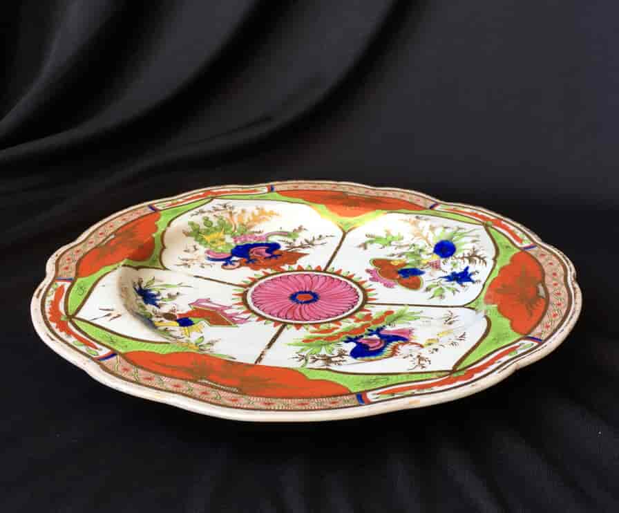 Chamberlain Worcester Dragons in Compartments plate, c.1796-8 -19973