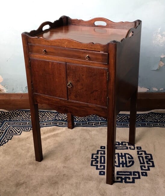 George III mahogany bedside cabinet, C. 1790 -0