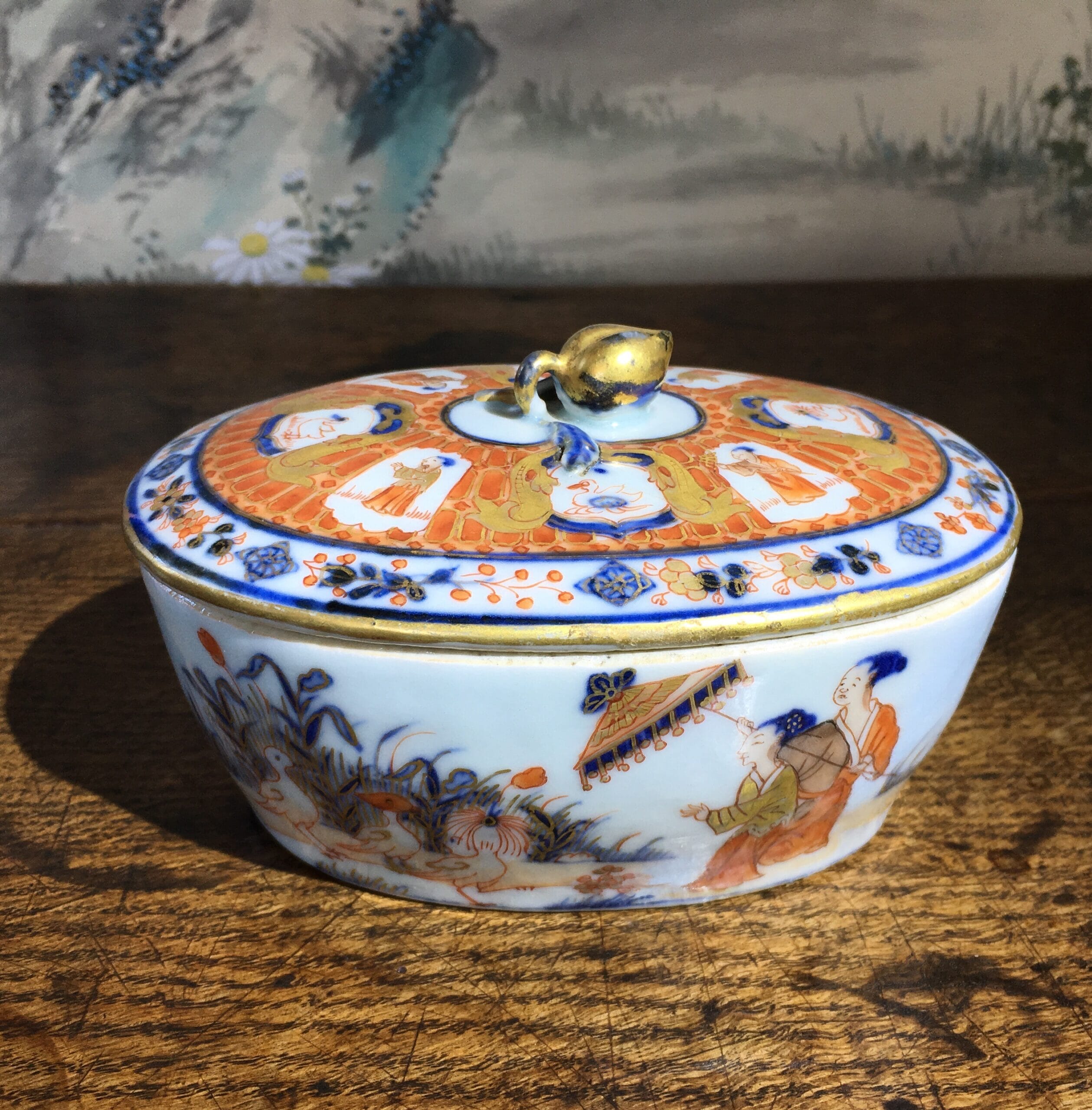 Chinese Export butter tub, Pronk Chinoiseries , c. 1745 -0