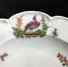 Chelsea plate with panels of birds, circa 1758-27704