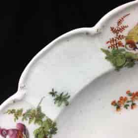Chelsea plate with panels of birds, circa 1758-27705