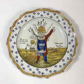 French faience political charger, dated 1819 -0