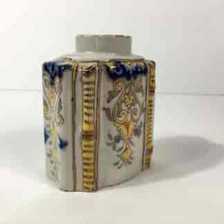 French faience tea canister, Rouen, c.1780 -0