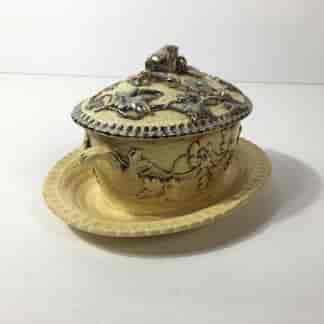 Yellow glaze pottery tureen in the English salt glaze tradition, C. 1860 -0