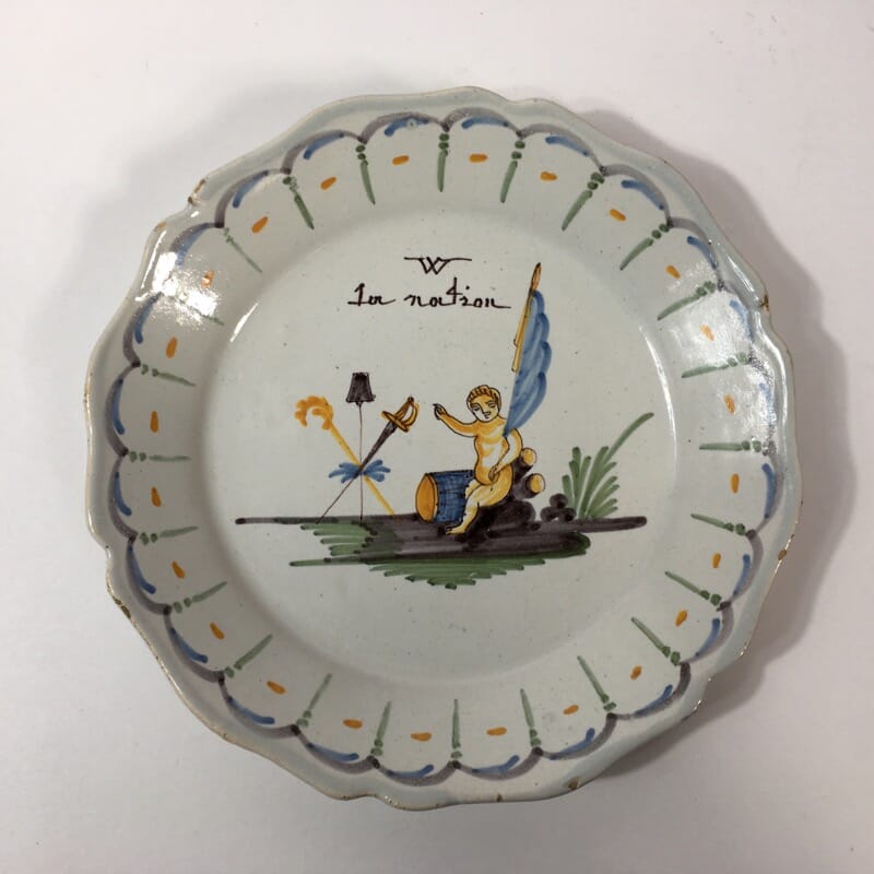 French Revolutionary faience plate, la Nation, Nevers, c.1795 -0