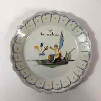 French Revolutionary faience plate, la Nation, Nevers, c.1795 -0