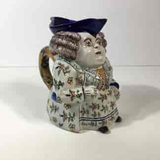 French faience Jacqueline character jug, 18th/19th century -0