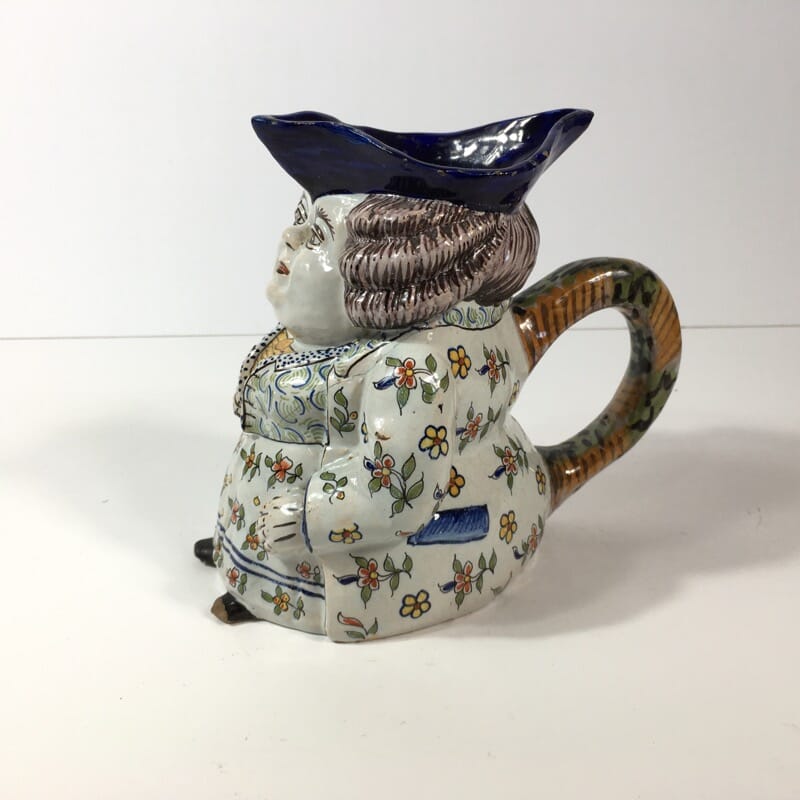 French faience Jacqueline character jug, 18th/19th century -23199