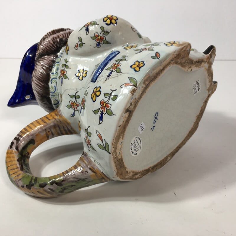 French faience Jacqueline character jug, 18th/19th century -23203