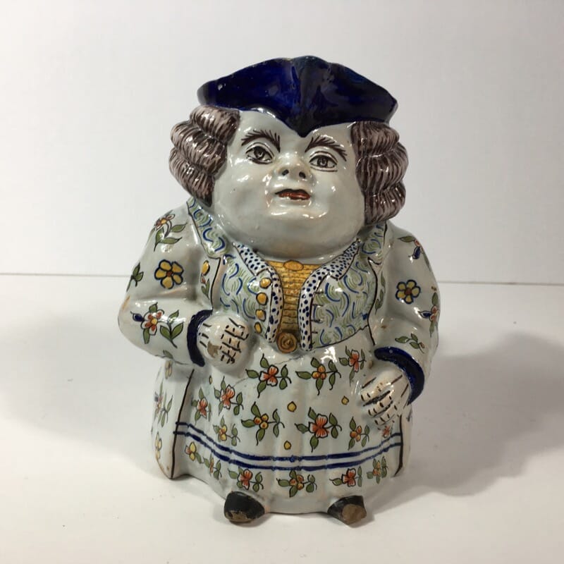 French faience Jacqueline character jug, 18th/19th century -23201
