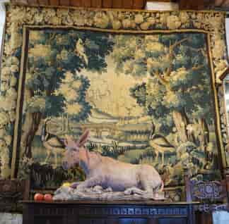 Large Aubusson tapestry with wooded landscape & birds, C. 1690 -0