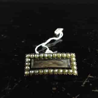 Georgian Gold & pearls "mourning brooch", with hair keepsake, c.1800-0