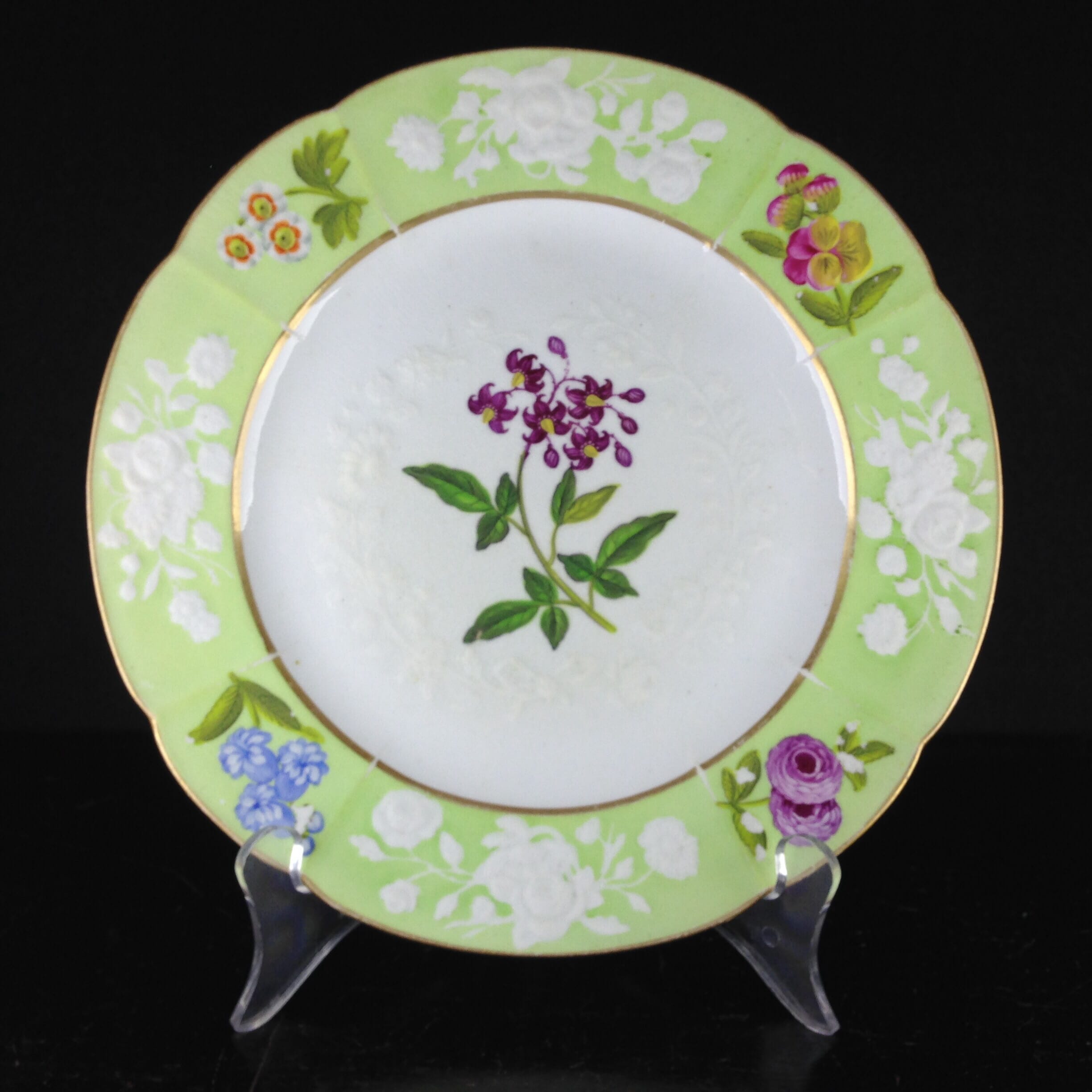 English bone china plate, prob. Coalport, C. 1820 -0