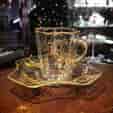 Moser glass cup & saucer, c.1890-0