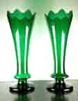Pair of Victorian green glass vases, c. 1870-0