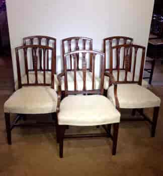 6 George III mahogany Hepplewhite chairs, C. 1790 -0